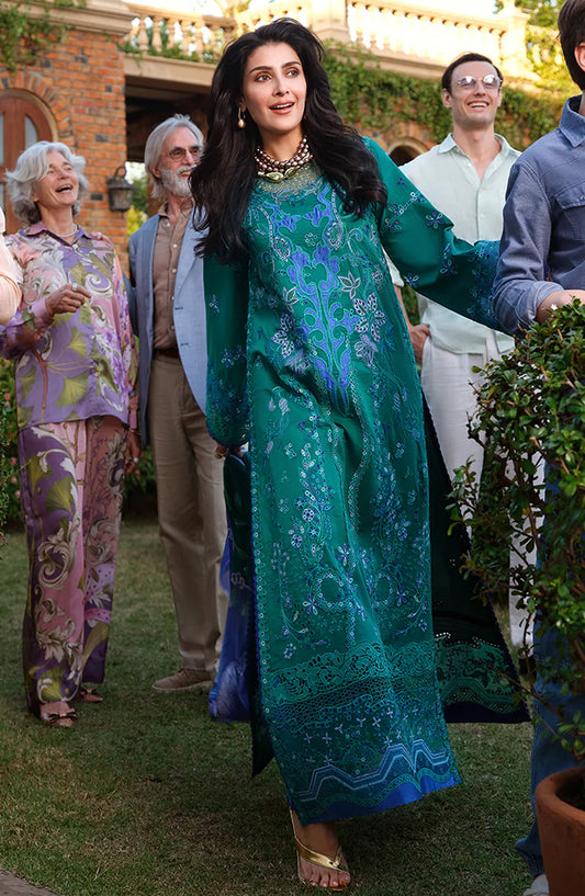 Mushq A Moi Held by Love Luxury Embroidered Lawn Unstitched 3 Piece Suit - Blooming Romance - MQ26MOI - Green - Summer Collection