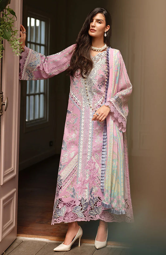 Mushq A Moi Held by Love Luxury Embroidered Lawn Unstitched 3 Piece Suit - Endless Love - MQ26MOI - Pink - Summer Collection
