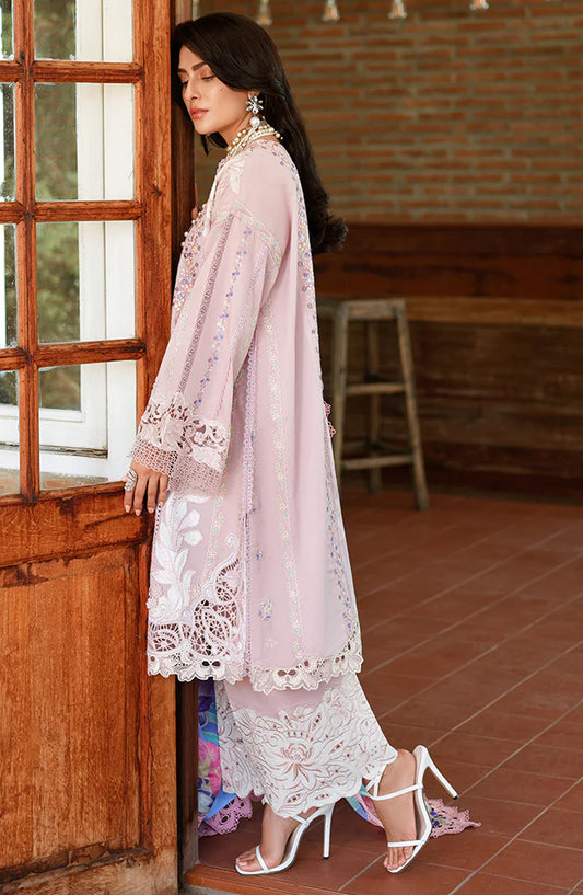 Mushq A Moi Held by Love Luxury Embroidered Lawn Unstitched 3 Piece Suit - Opulent Whisper - MQ26MOI - Pink - Summer Collection