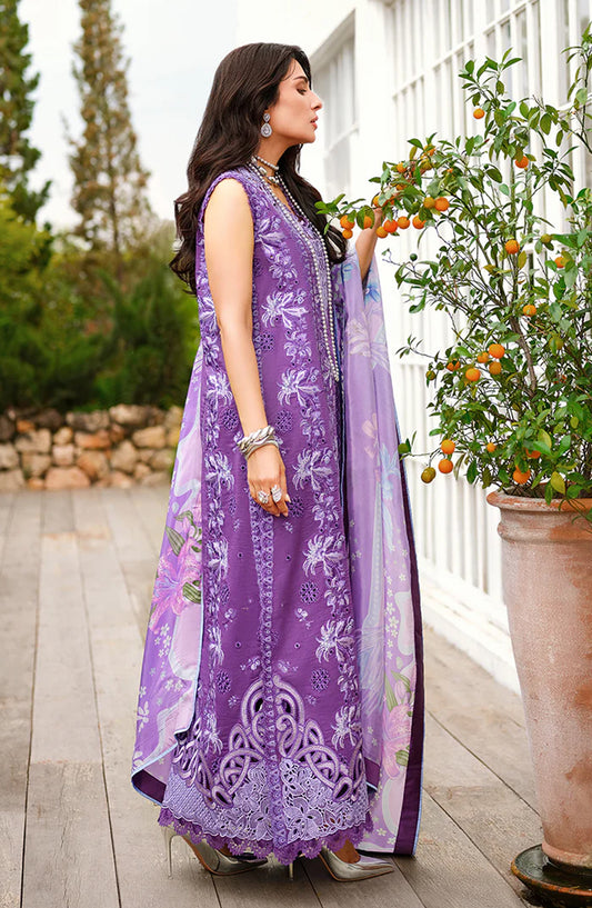 Mushq A Moi Held by Love Luxury Embroidered Lawn Unstitched 3 Piece Suit - Lovers Lane - MQ26MOI - Purple - Summer Collection