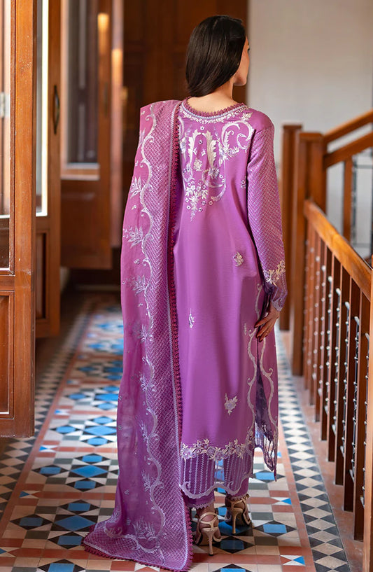 Mushq Astoria Embroidered Lawn Unstitched 3 Piece Suit - Arielle - MQ26AST - Lavender Pink - Festive Collection