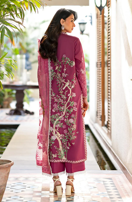 Mushq Astoria Embroidered Lawn Unstitched 3 Piece Suit - Rosea - MQ26AST - Blush Pink - Festive Collection