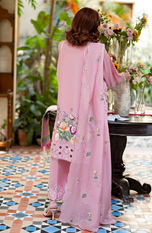 Mushq Astoria Embroidered Lawn Unstitched 3 Piece Suit - Arabil - MQ26AST - Pink - Festive Collection
