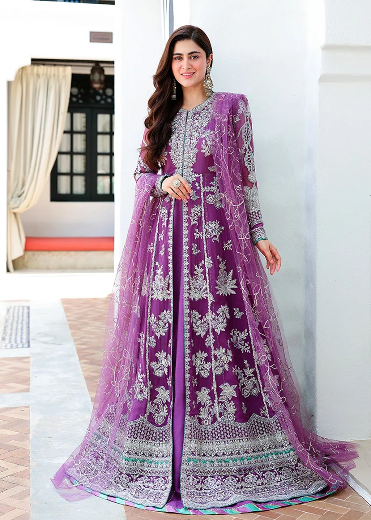 Mushq Bachelorette Chronicles Embroidered Chiffon Unstitched 3 Piece Suit - 07 Dream Girl - MQ26BC - Mauve Purple - Luxury Collection
