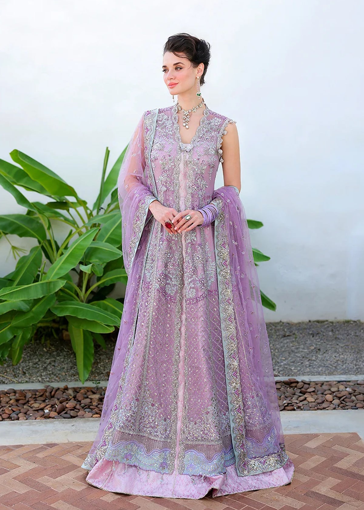 Mushq Bachelorette Chronicles Embroidered Chiffon Unstitched 3 Piece Suit - 03 Miss Mischief - MQ26BC - Lilac - Luxury Collection