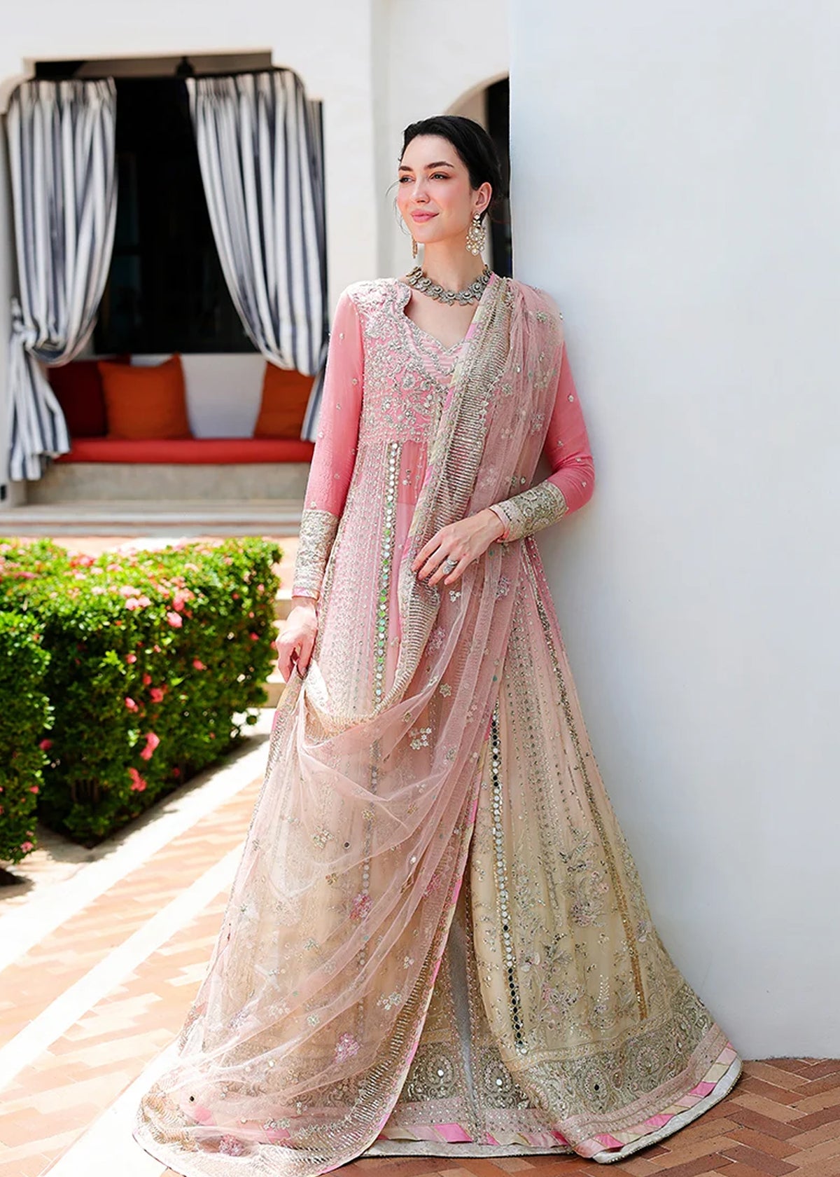 Mushq Bachelorette Chronicles Embroidered Chiffon Unstitched 3 Piece Suit - 01 Last Fling - MQ26BC - Pink - Luxury Collection