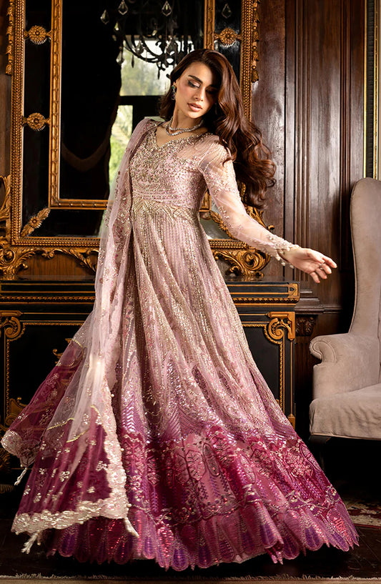 Mushq Darlings Wedding Embroidered Net Unstitched 3 Piece Suit - Geet - MQ25DRW - Pink - Festive Collection