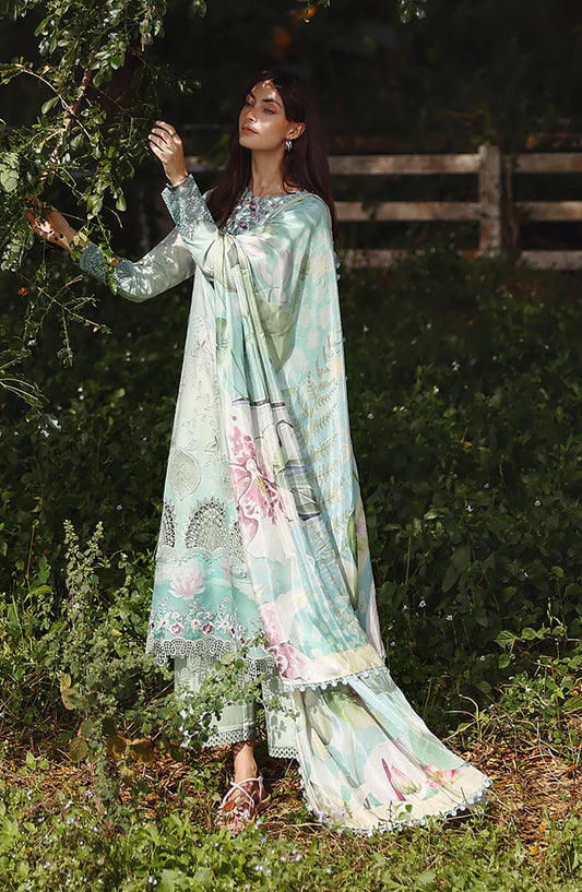 Mushq Solace Ombre Embroidered Lawn Unstitched 3 Piece Suit - Tranquil Muse - MQ26OMB - Jade Green - Summer Collection