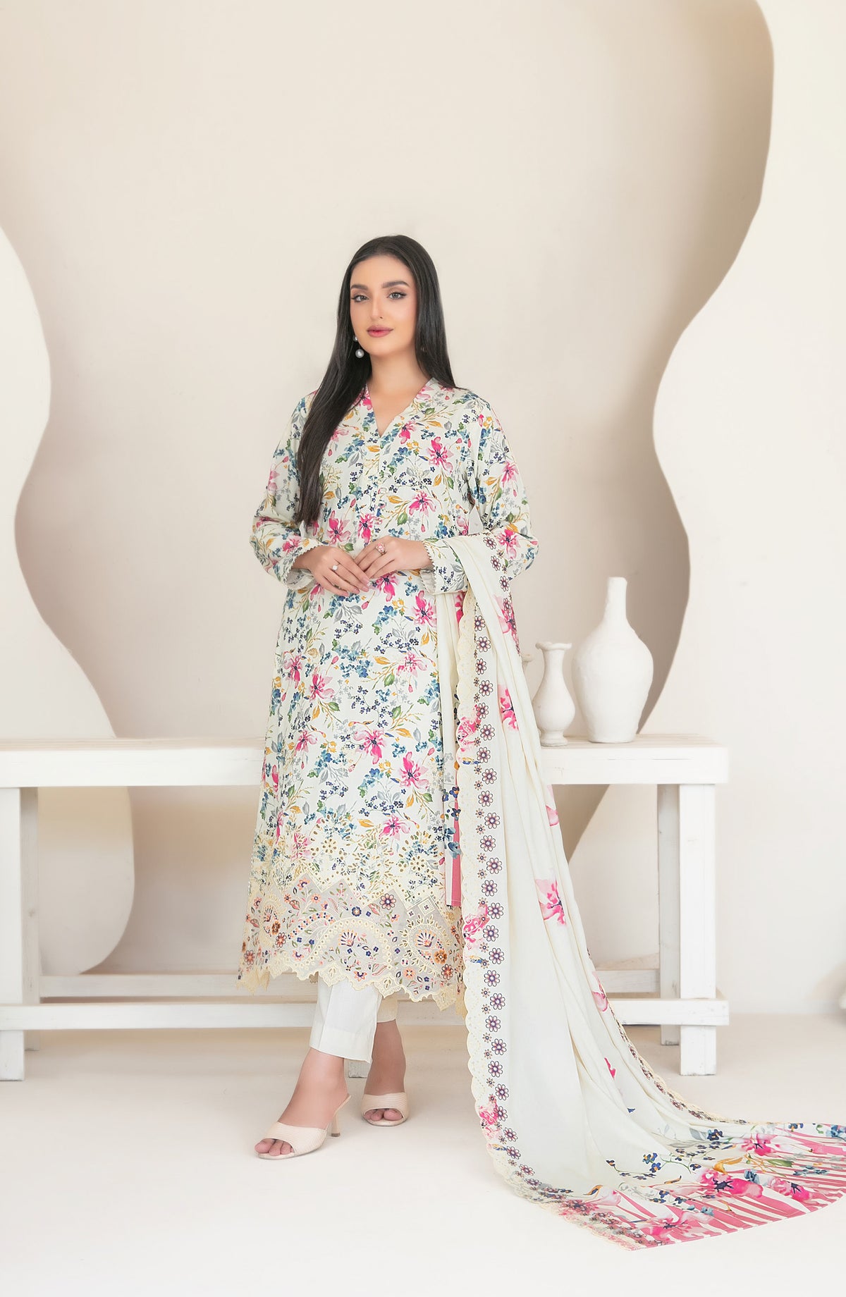 Muskaan by Tawakkal Fabric Embroidered Staple Digital Print Unstitched 3 Piece Suit - D-4425 - TF25MUS - Fawn - Casual Collection