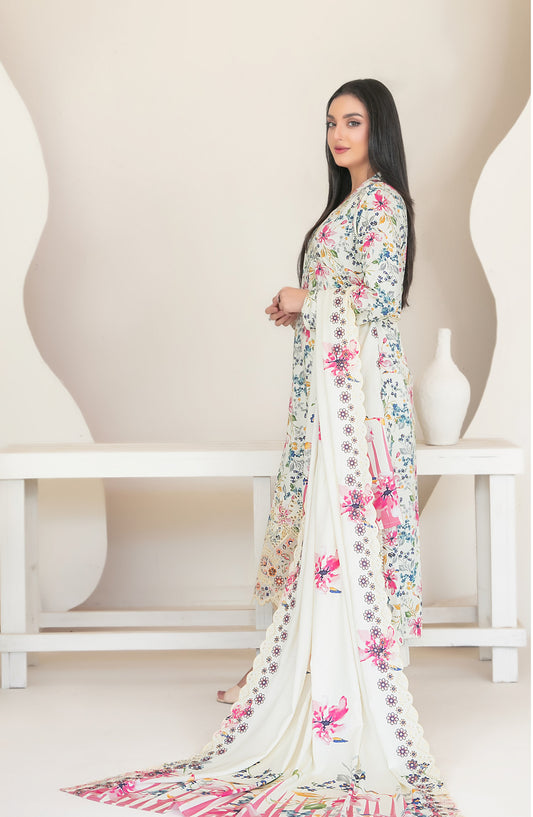 Muskaan by Tawakkal Fabric Embroidered Staple Digital Print Unstitched 3 Piece Suit - D-4425 - TF25MUS - Fawn - Casual Collection