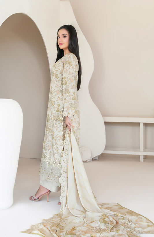 Muskaan by Tawakkal Fabric Embroidered Staple Digital Print Unstitched 3 Piece Suit - D-4421 - TF25MUS - Mehndi - Casual Collection
