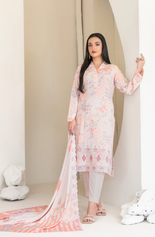 Muskaan by Tawakkal Fabric Embroidered Staple Digital Print Unstitched 3 Piece Suit - D-4416 - TF25MUS - Light Purple - Casual Collection