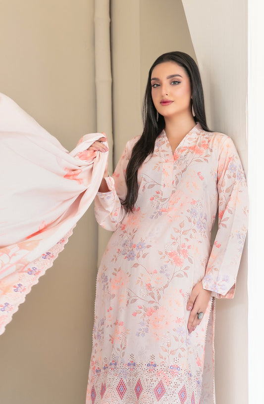 Muskaan by Tawakkal Fabric Embroidered Staple Digital Print Unstitched 3 Piece Suit - D-4416 - TF25MUS - Light Purple - Casual Collection