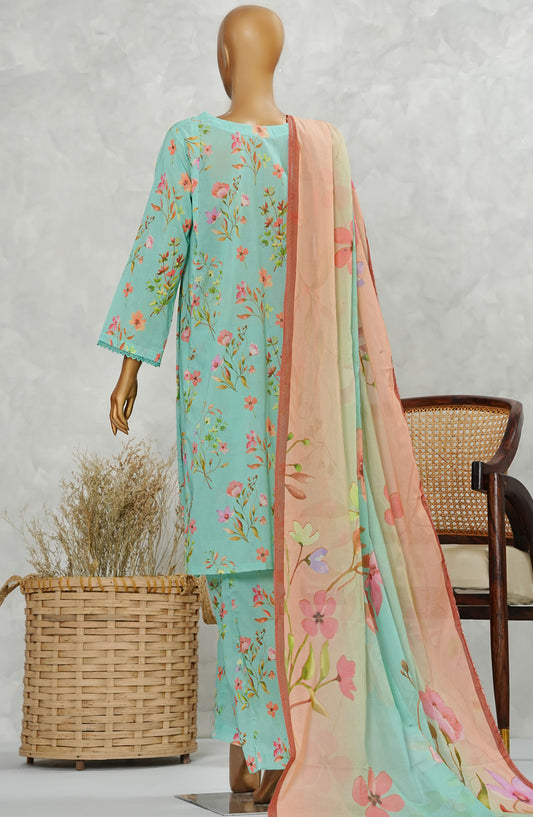 Nurgul by Amna Khadija Printed Lawn Stitched 3 Piece Suit - NPP-01 - AM25Nurgul - Blue - Summer Collection