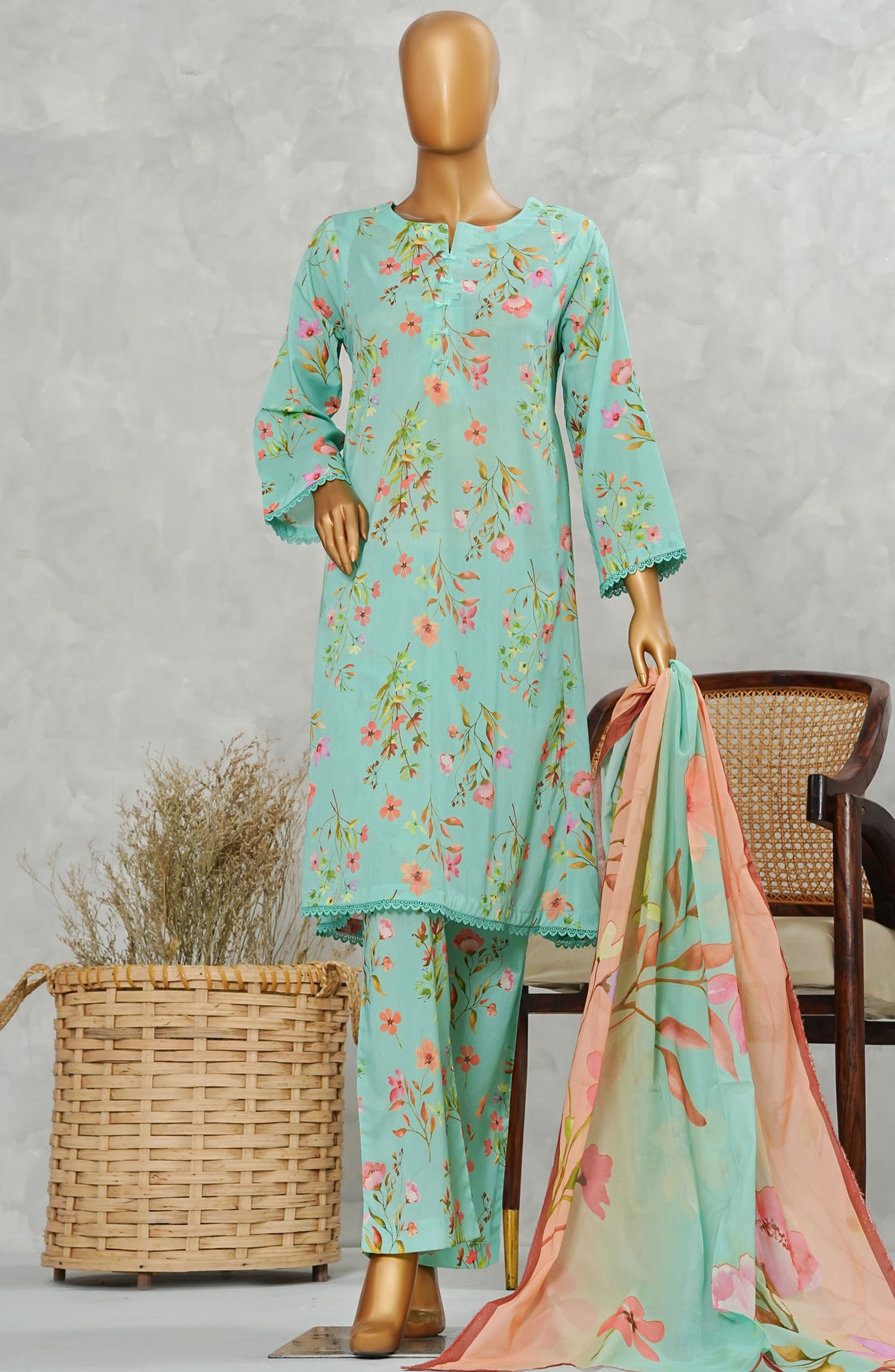 Nurgul by Amna Khadija Printed Lawn Stitched 3 Piece Suit - NPP-01 - AM25Nurgul - Blue - Summer Collection