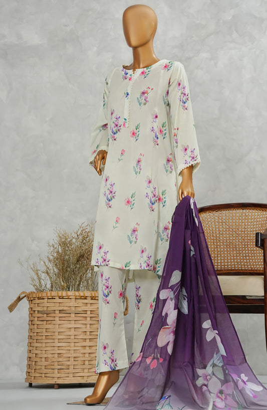 Nurgul by Amna Khadija Printed Lawn Stitched 3 Piece Suit - NPP-02 - AM25Nurgul - White - Summer Collection