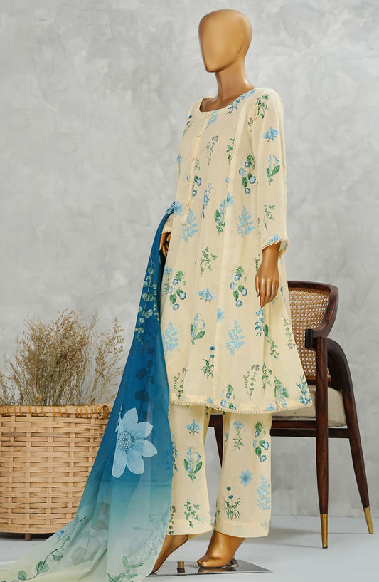 Nurgul by Amna Khadija Printed Lawn Stitched 3 Piece Suit - NPP-03 - AM25Nurgul - Off White - Summer Collection