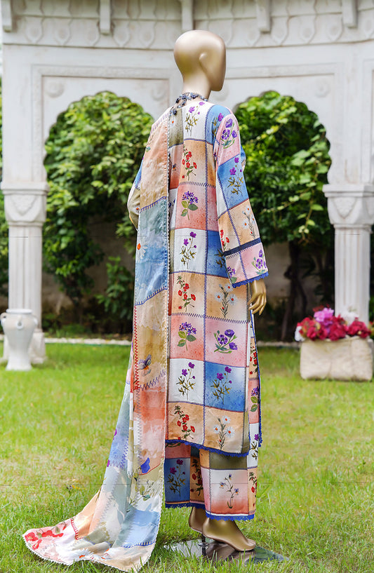 NUR Premium Embroidered Linen Unstitched 3 Piece Suit - D-07 - NUR25LNP - Multi - Winter Collection