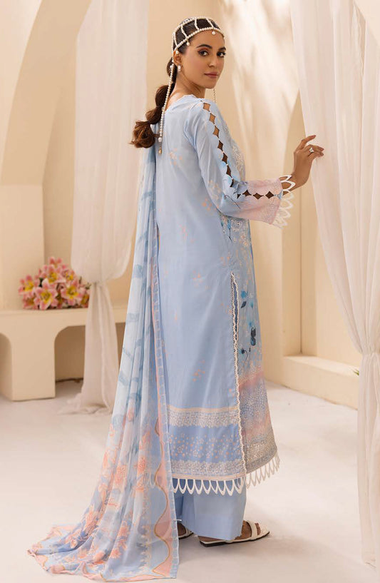 NUR Prints by Al Karim Embroidered Lawn Unstitched 3 Piece Suit - N-138 - AK26NRP - Blue - Summer Collection
