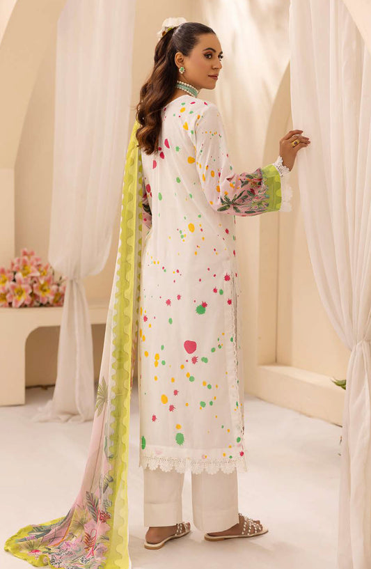 NUR Prints by Al Karim Embroidered Lawn Unstitched 3 Piece Suit - N-131 - AK26NRP - White - Summer Collection