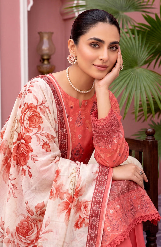 Naghma by Riaz Arts Embroidered Lawn Unstitched 3 Piece Suit - D-06 - RA26NGH - Orange - Summer Collection