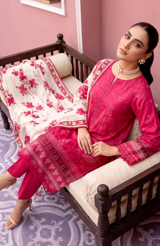 Naghma by Riaz Arts Embroidered Lawn Unstitched 3 Piece Suit - D-05 - RA26NGH - Pink - Summer Collection