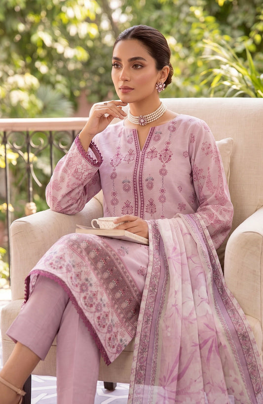 Naghma by Riaz Arts Embroidered Lawn Unstitched 3 Piece Suit - D-04 - RA26NGH - Pink - Summer Collection