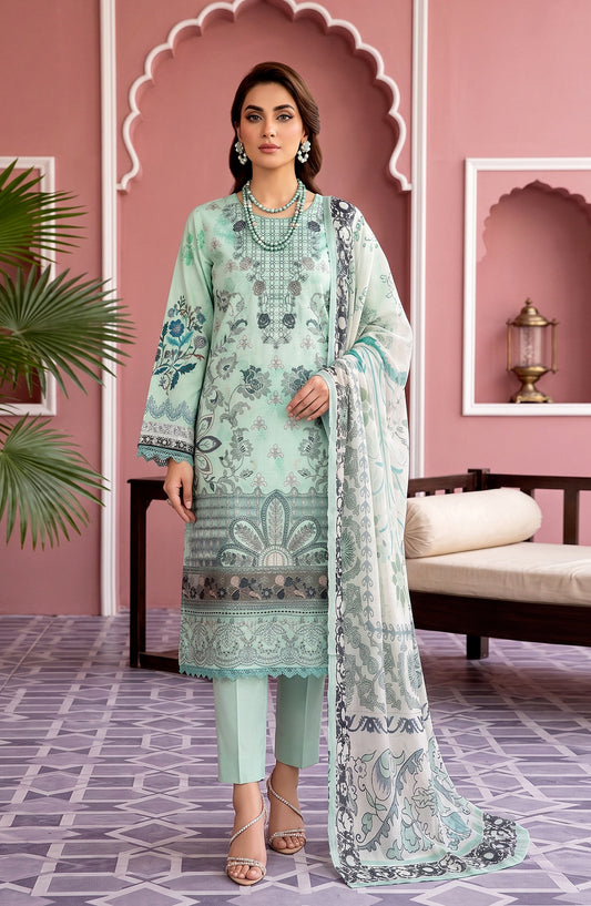 Naghma by Riaz Arts Embroidered Lawn Unstitched 3 Piece Suit - D-02 - RA26NGH - Green - Summer Collection