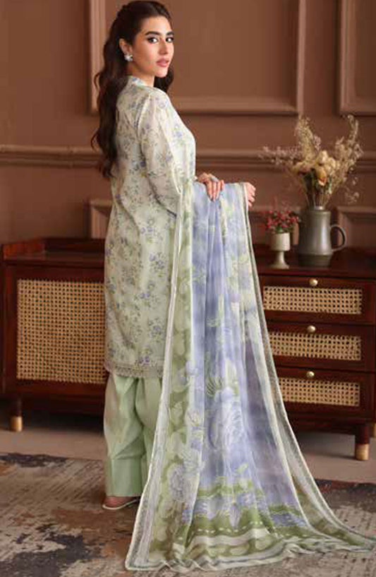 Naira by Johra Embroidered Chikankari Lawn Unstitched 3 Piece Suit - JH-1041 - JH25NRI - Green - Summer Collection