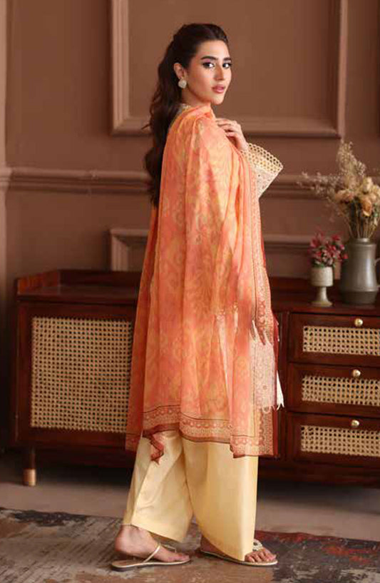 Naira by Johra Embroidered Chikankari Lawn Unstitched 3 Piece Suit - JH-1036 - JH25NRI - Yellow - Summer Collection