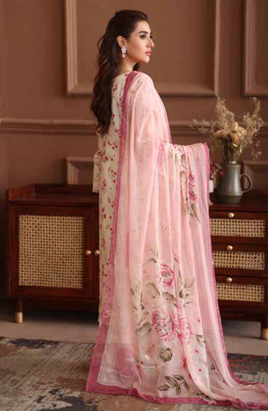 Naira by Johra Embroidered Chikankari Lawn Unstitched 3 Piece Suit - JH-1035 - JH25NRI - Cream - Summer Collection