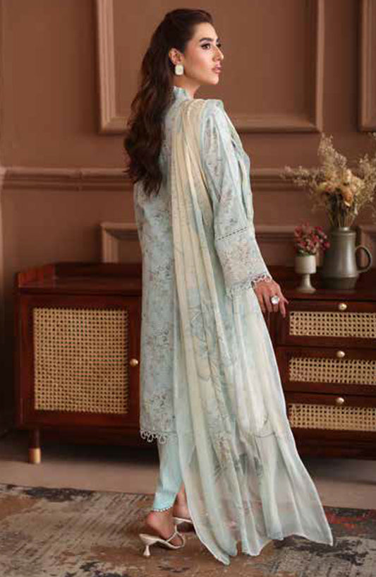 Naira by Johra Embroidered Chikankari Lawn Unstitched 3 Piece Suit - JH-1032 - JH25NRI - Blue - Summer Collection