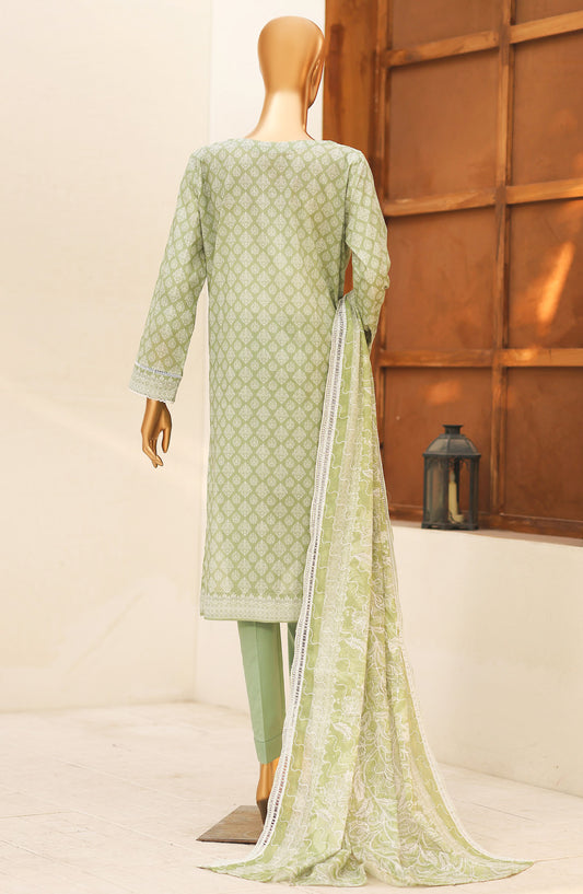 Nakshkari by HZ Textile Embroidered Lawn Unstitched 3 Piece Suit - D-06 - HZ26NAK - Green - Summer Collection