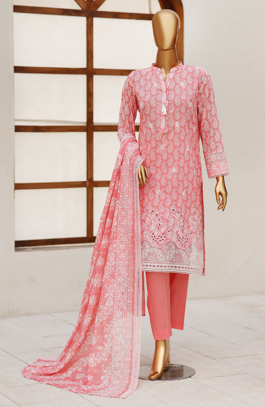 Nakshkari by HZ Textile Embroidered Lawn Unstitched 3 Piece Suit - D-04 - HZ26NAK - Pink - Summer Collection