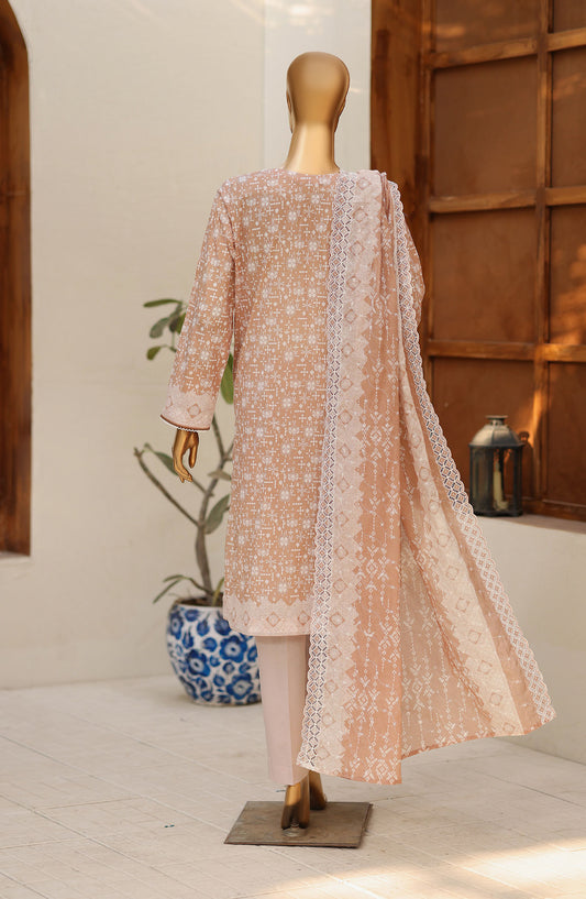 Nakshkari by HZ Textile Embroidered Lawn Unstitched 3 Piece Suit - D-02 - HZ26NAK - Rust - Summer Collection