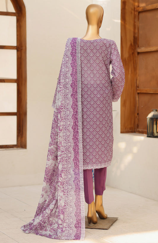 Nakshkari by HZ Textile Embroidered Lawn Unstitched 3 Piece Suit - D-01 - HZ26NAK - Purple - Summer Collection