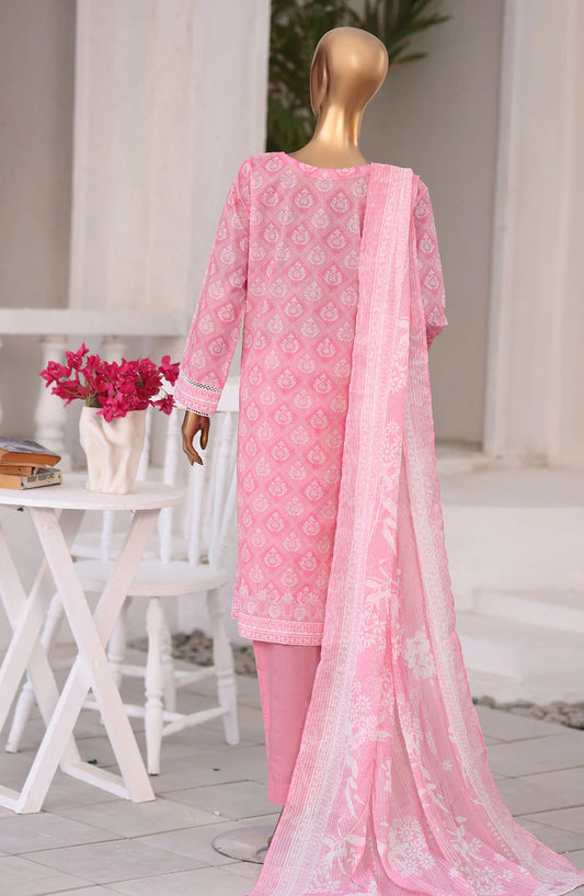 Nakshkari by HZ Textiles Embroidered Lawn Unstitched 3 Piece Suit - D-04 - HZ26KRI - Pink - Festive Collection