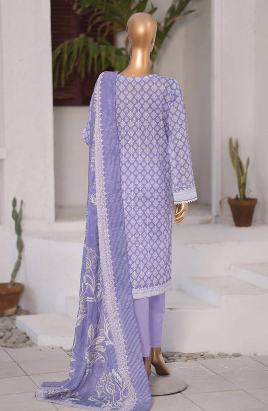 Nakshkari by HZ Textiles Embroidered Lawn Unstitched 3 Piece Suit - D-01 - HZ26KRI - Blue - Festive Collection