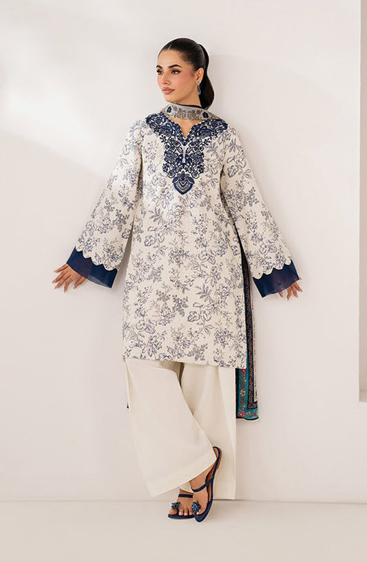 Namah by Xenia Embroidered Lawn Unstitched 3 Piece Suit - KYMA - XF26NM - White - Summer Collection