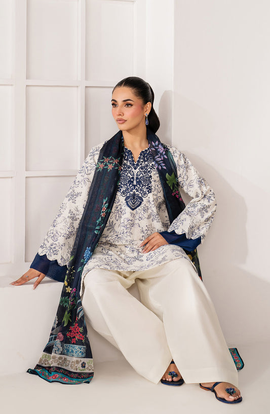 Namah by Xenia Embroidered Lawn Unstitched 3 Piece Suit - KYMA - XF26NM - White - Summer Collection