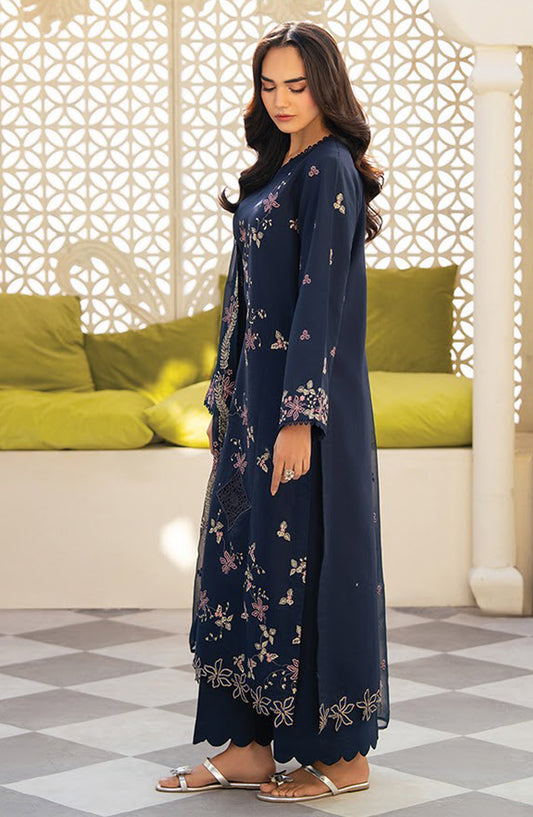 Namah by Xenia Embroidered Lawn Unstitched 3 Piece Suit - DANIYAH - XF26NM - Blue - Summer Collection