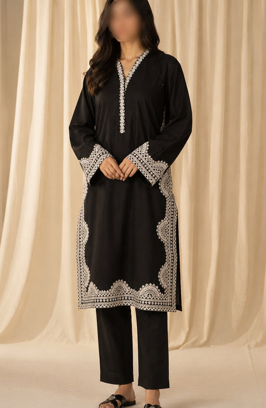Naqsh by Amna Khadija Embroidered Cotton Stitched 2 Piece Suit - AKN-02 - AM26NQD - Black - Summer Collection
