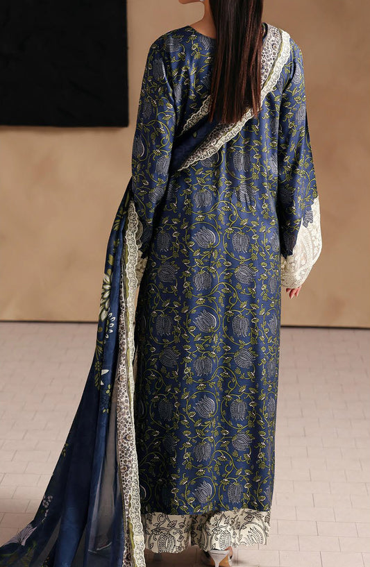 Naqsh by Ramsha Embroidered Raw Silk Unstitched 3 Piece Suit - RS-204 - RM26NQ - Blue - Winter Collection
