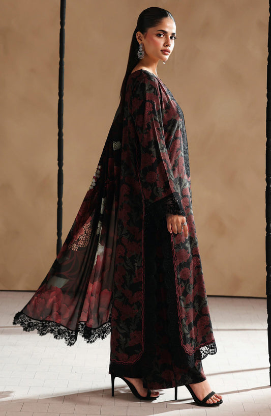 Naqsh by Ramsha Embroidered Raw Silk Unstitched 3 Piece Suit - RS-208 - RM26NQ - Brown - Winter Collection