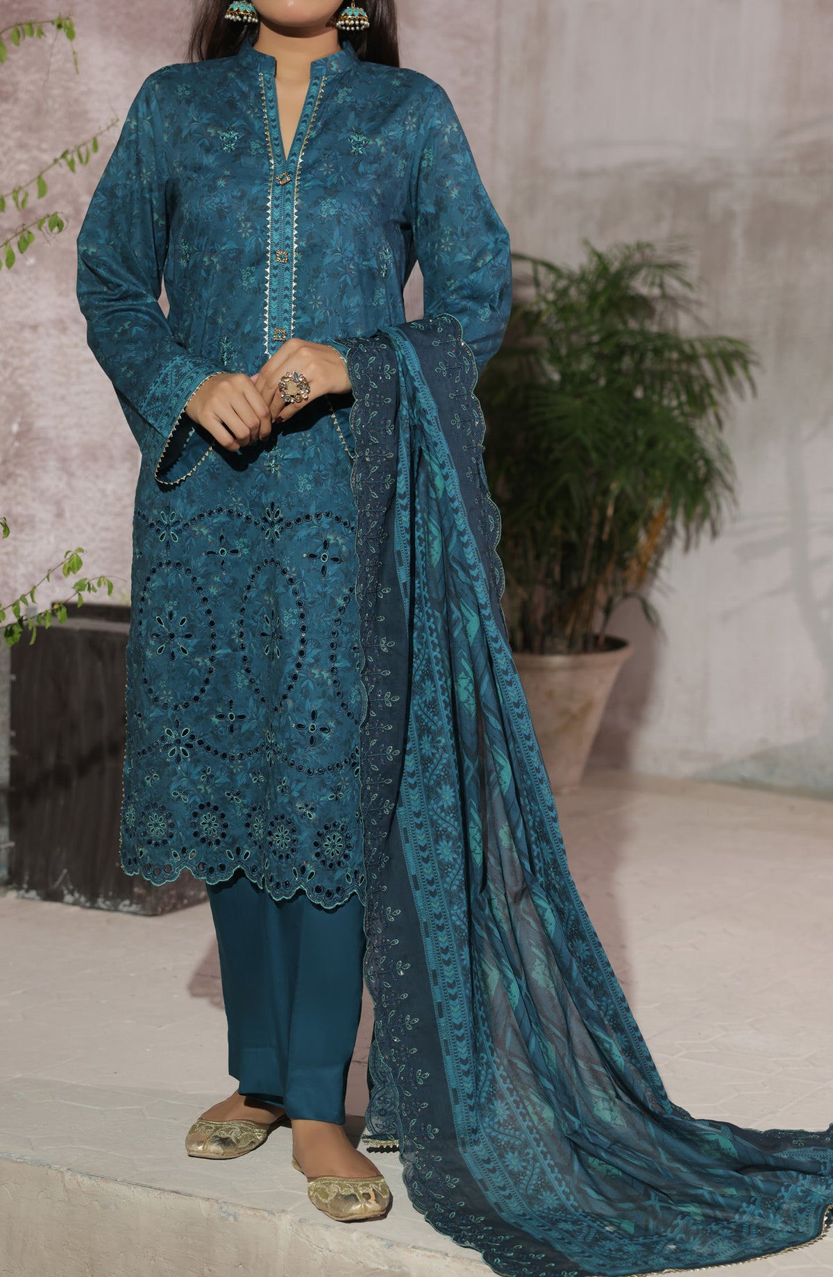 Naqsh by VS Textile Embroidered Chikankari Unstitched 3 Piece Suit - D-701 - VS26NQS - Blue - Summer Collection