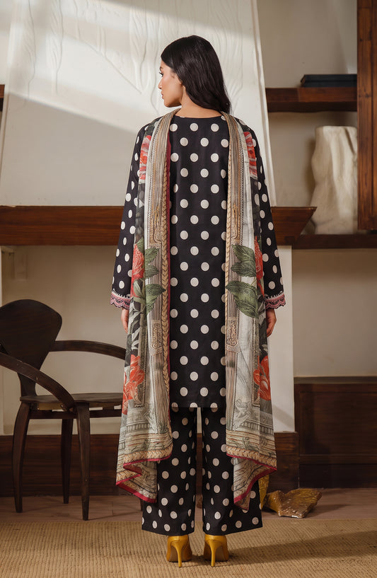 Narmin by Amna Khadija Embroidered Lawn Stitched 3 Piece Suit - AKN-03 - AM26NMN - Black - Summer Collection