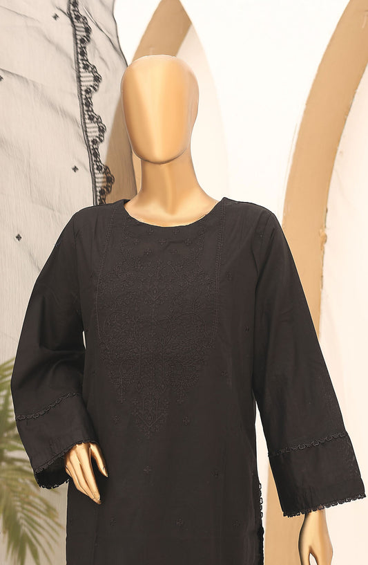 Monochrome by Naubahar Embroidered Lawn Stitched 3 Piece Suit - NUB25MN - Special Black - Summer Collection