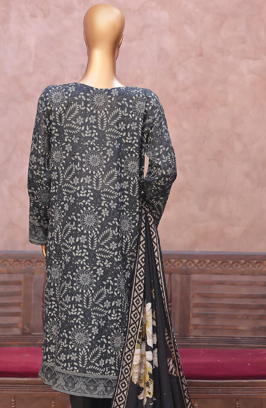 Naubahar by HZ Textiles Embroidered Lawn Unstitched 3 Piece Suit - D-05 - HZ26BIHR - Black - Festive Collection
