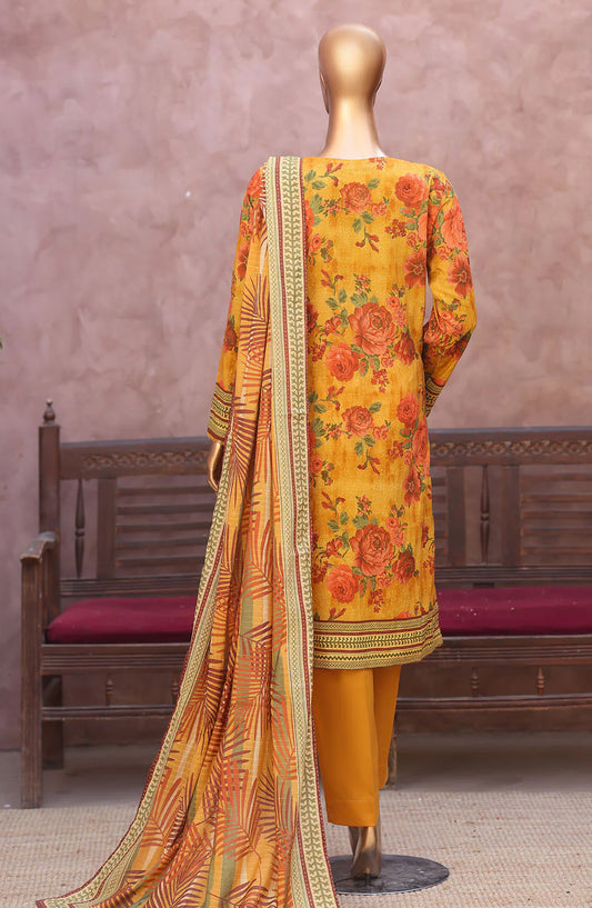 Naubahar by HZ Textiles Embroidered Lawn Unstitched 3 Piece Suit - D-01 - HZ26BIHR - Yellow - Festive Collection