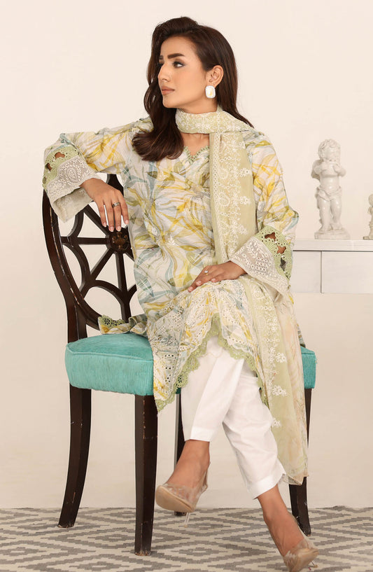 Nawal by Johra Embroidered Lawn Unstitched 3 Piece Suit - JH-873 - JH25NAW - Green - Summer Collection